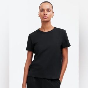 NEW MADEWELL The Perfect Crewneck Tee in Allday Jersey- Jet Black (size M)